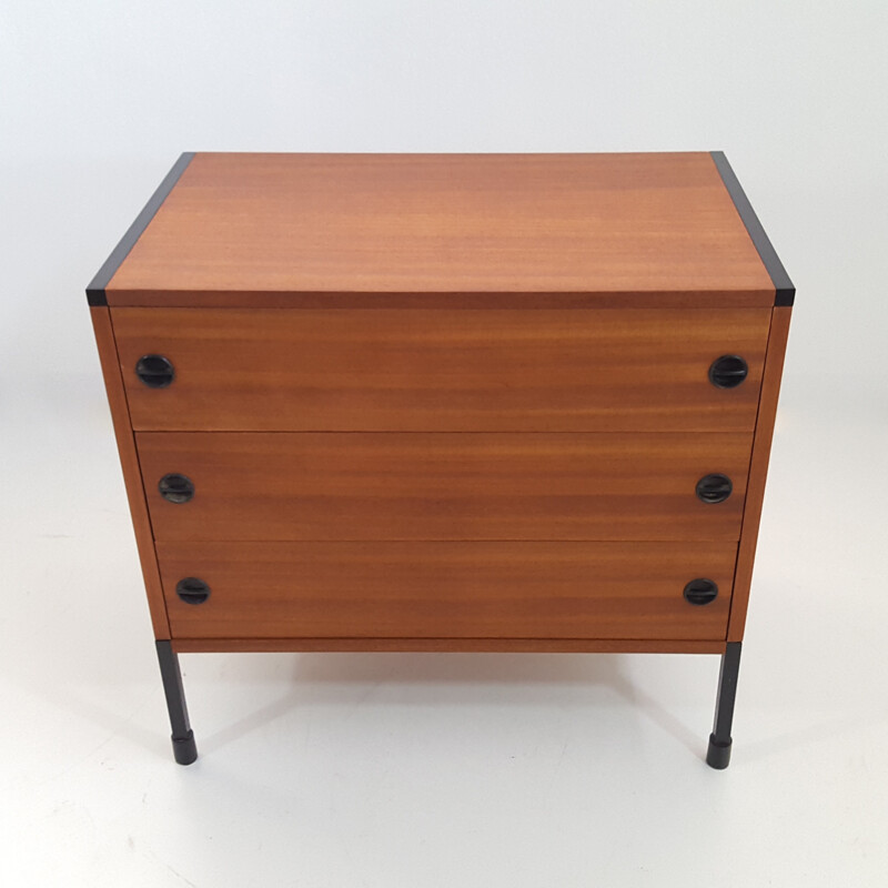 Chest of drawers in mahogany and metal, ARP (Motte, Mortier, Guariche) - 1960s