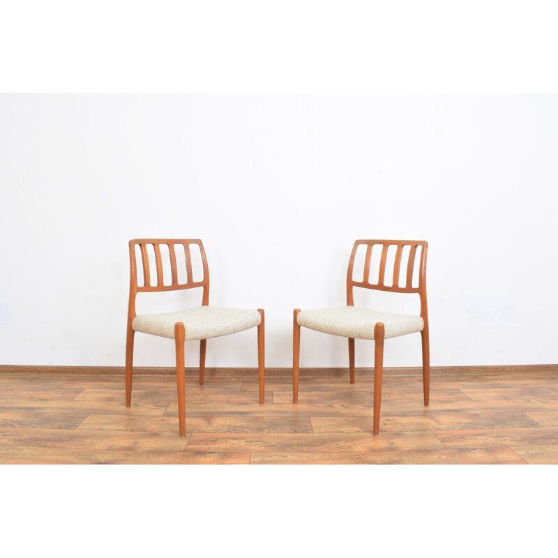 Pair of mid-century model 83 Danish dining chairs by Niels O. Møller for J.L. Møller, 1960s