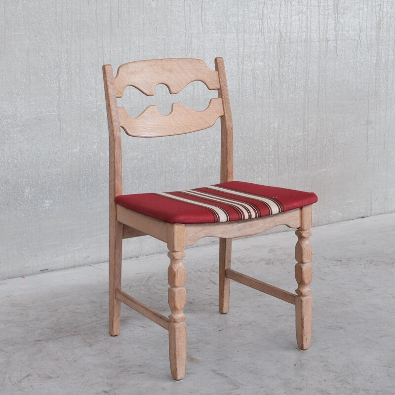 Oakwood mid-century dining chair by Henning Kjaernulf, Denmark 1960s