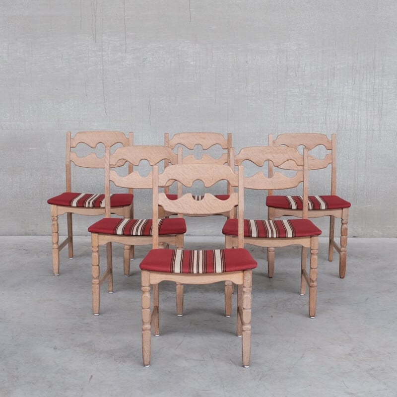 Oakwood mid-century dining chair by Henning Kjaernulf, Denmark 1960s