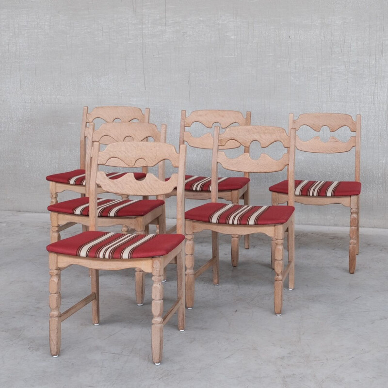 Oakwood mid-century dining chair by Henning Kjaernulf, Denmark 1960s