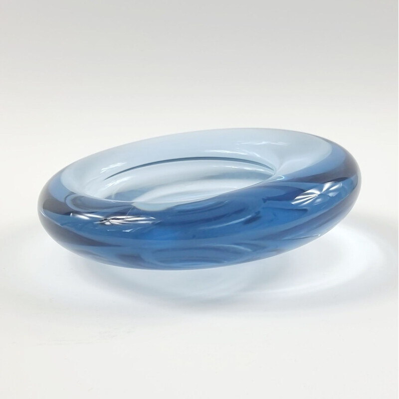 Vintage asymmetric glass bowl by Per Lütken for Holmegaard, Denmark 1960