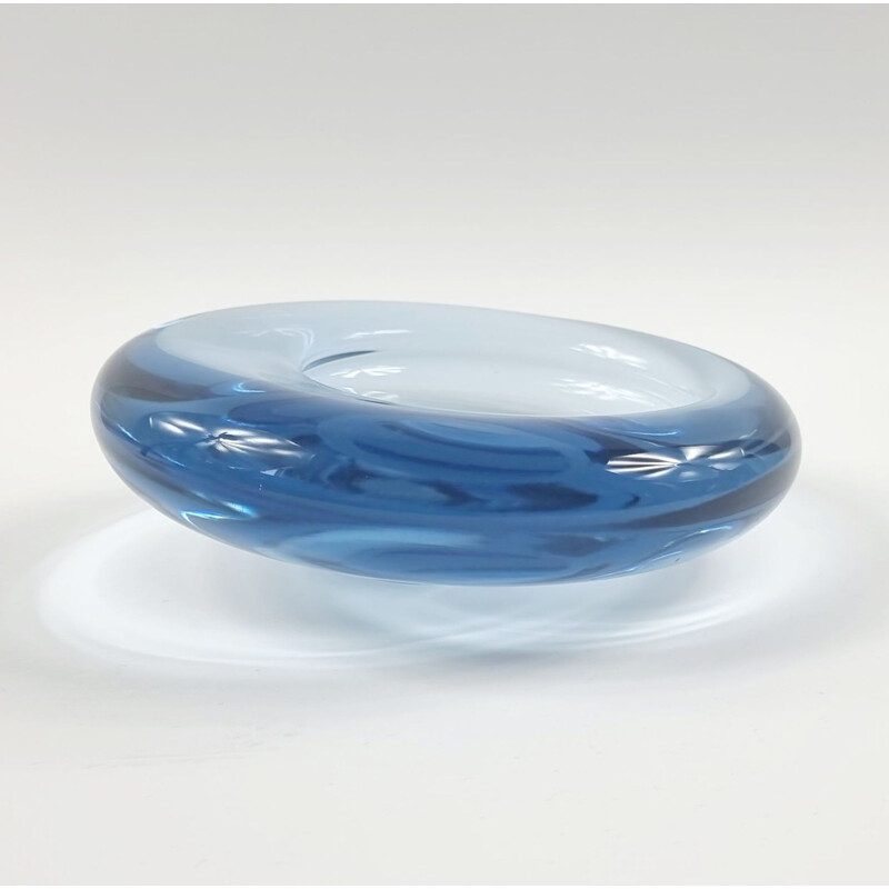 Vintage asymmetric glass bowl by Per Lütken for Holmegaard, Denmark 1960