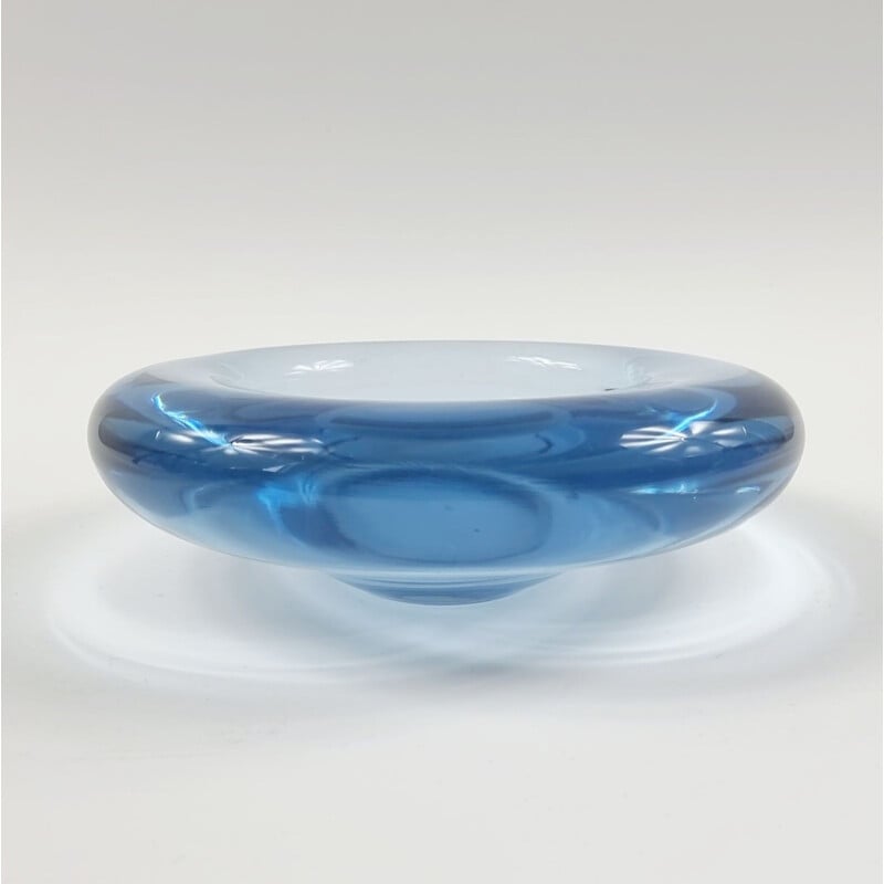 Vintage asymmetric glass bowl by Per Lütken for Holmegaard, Denmark 1960