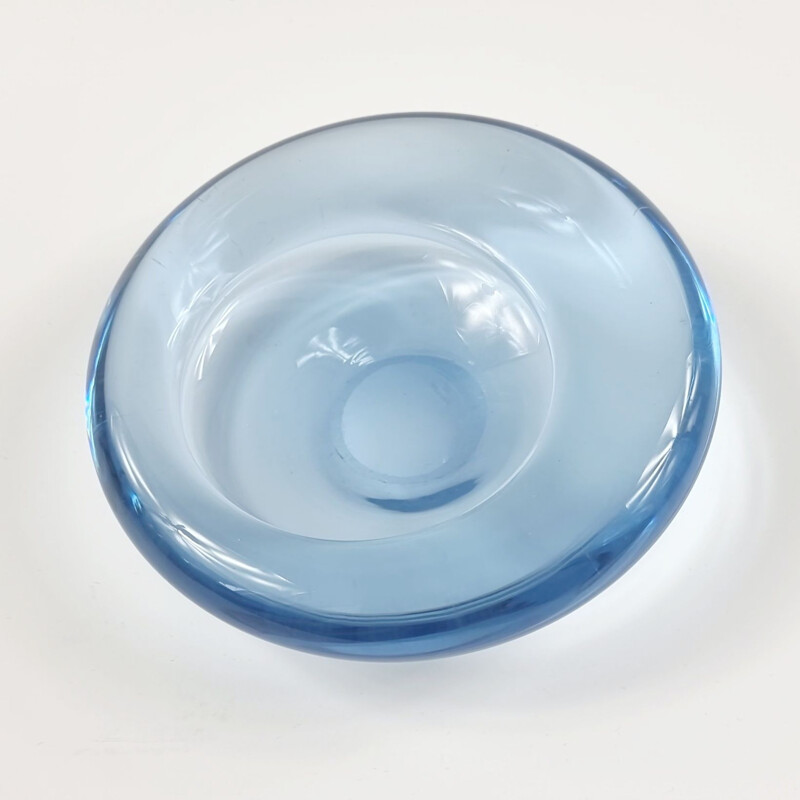 Vintage asymmetric glass bowl by Per Lütken for Holmegaard, Denmark 1960