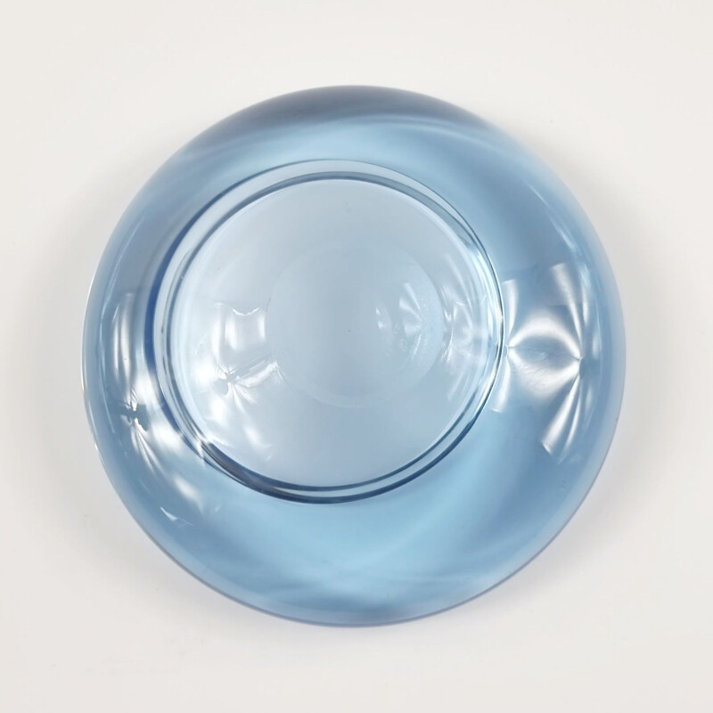 Vintage asymmetric glass bowl by Per Lütken for Holmegaard, Denmark 1960