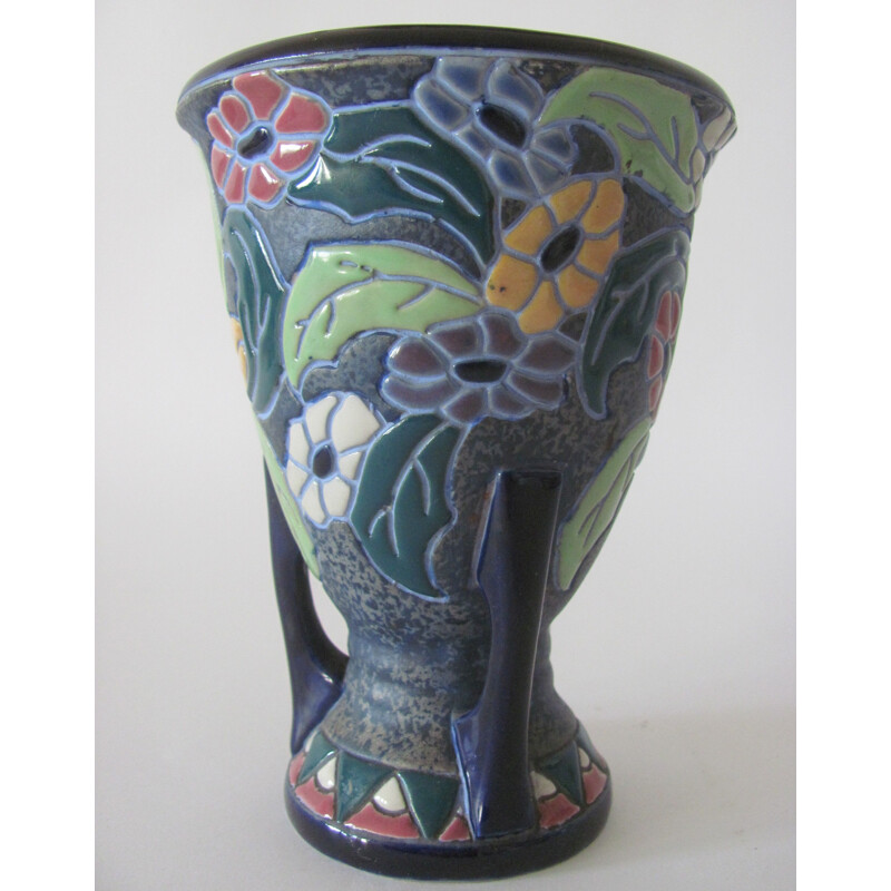 Jarrón vintage de cerámica de Amphora-Werke Rießner, Checoslovaquia 1920