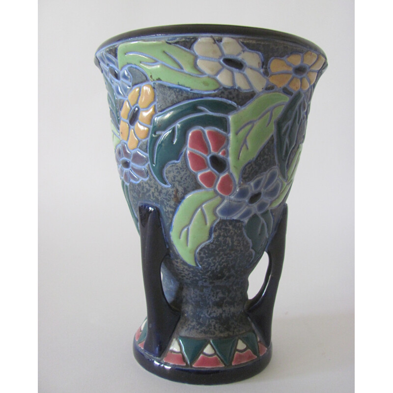 Vintage ceramic vase by Amphora-Werke Rießner, Czechoslovakia 1920