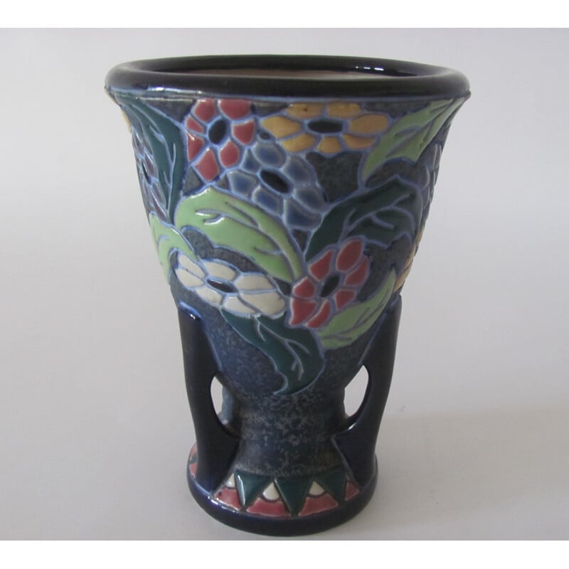 Vintage ceramic vase by Amphora-Werke Rießner, Czechoslovakia 1920