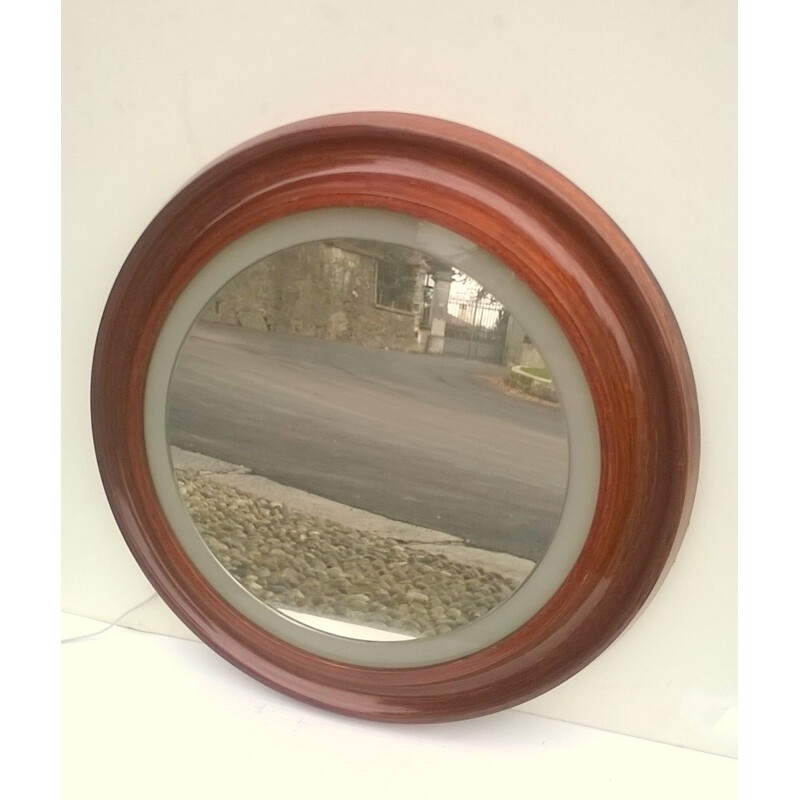 Miroir vintage avec lumière integrée, Italie 1960