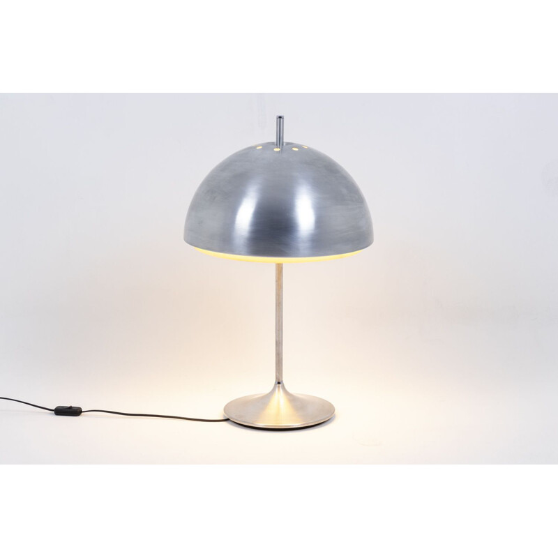 Vintage stainless steel mushroom lamp, 1970