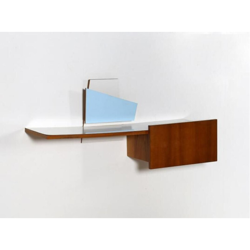 Vintage wooden hanging console by Gio Ponti