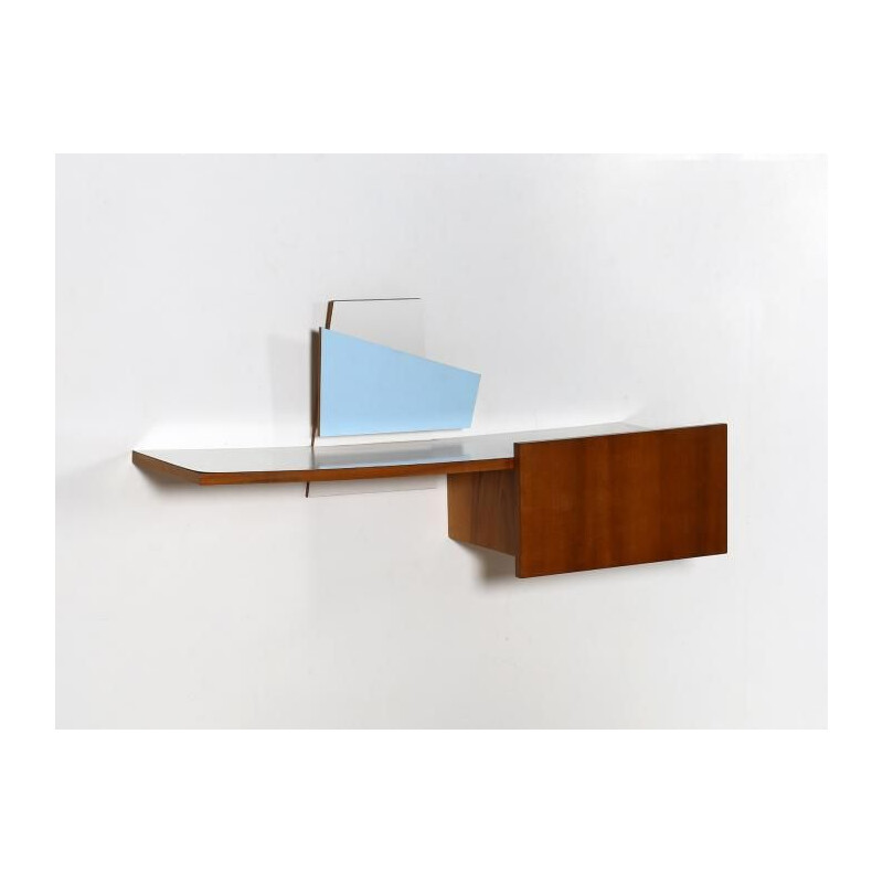 Vintage wooden hanging console by Gio Ponti