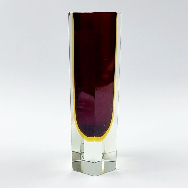 Large Sommerso Murano Glass Vase by Flavio Poli for Alessandro Mandruzzato, 1960s