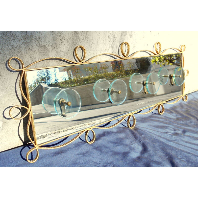 Mid century Italian mirrored coat rack, Pierluigi COLLI - 1950s