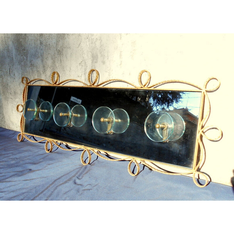 Mid century Italian mirrored coat rack, Pierluigi COLLI - 1950s