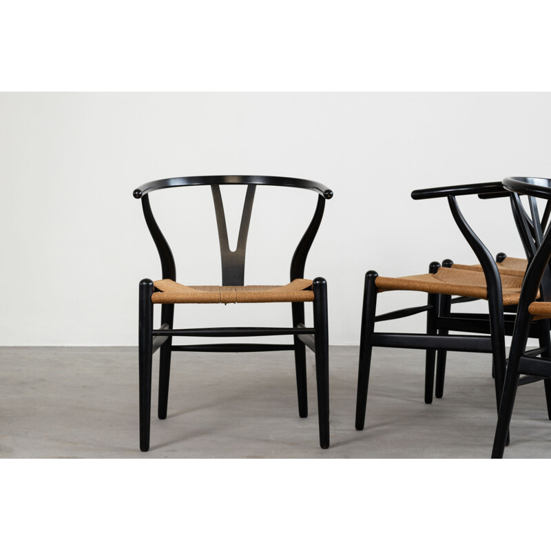 Conjunto de 6 cadeiras de madeira vintage de Hans Jorgen Wegner, 1960