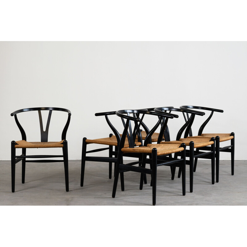 Set of 6 vintage wooden chairs by Hans Jorgen Wegner, 1960s