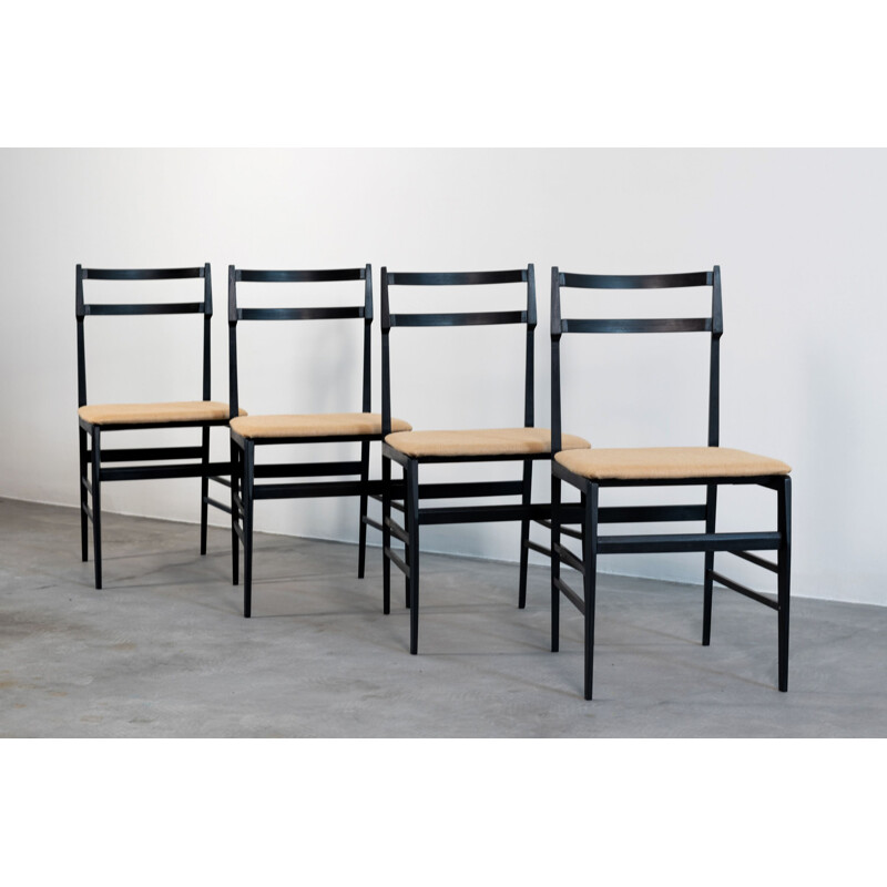 Set di 4 sedie vintage in legno di Guglielmo Ulrich per Saffa, 1960