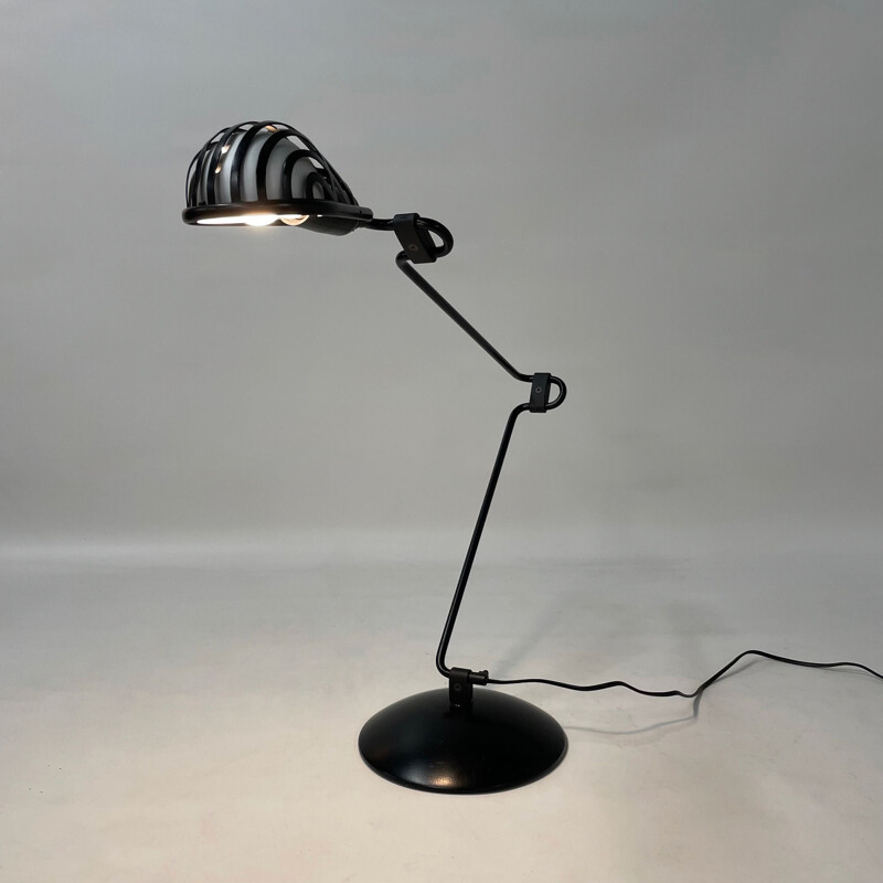 Lámpara de escritorio Igloo negra vintage de Tommaso Cimini para Lumina, 1980