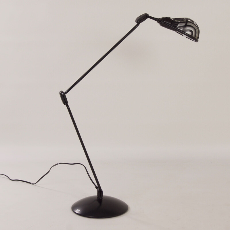 Vintage black Igloo desk lamp by Tommaso Cimini for Lumina, 1980s