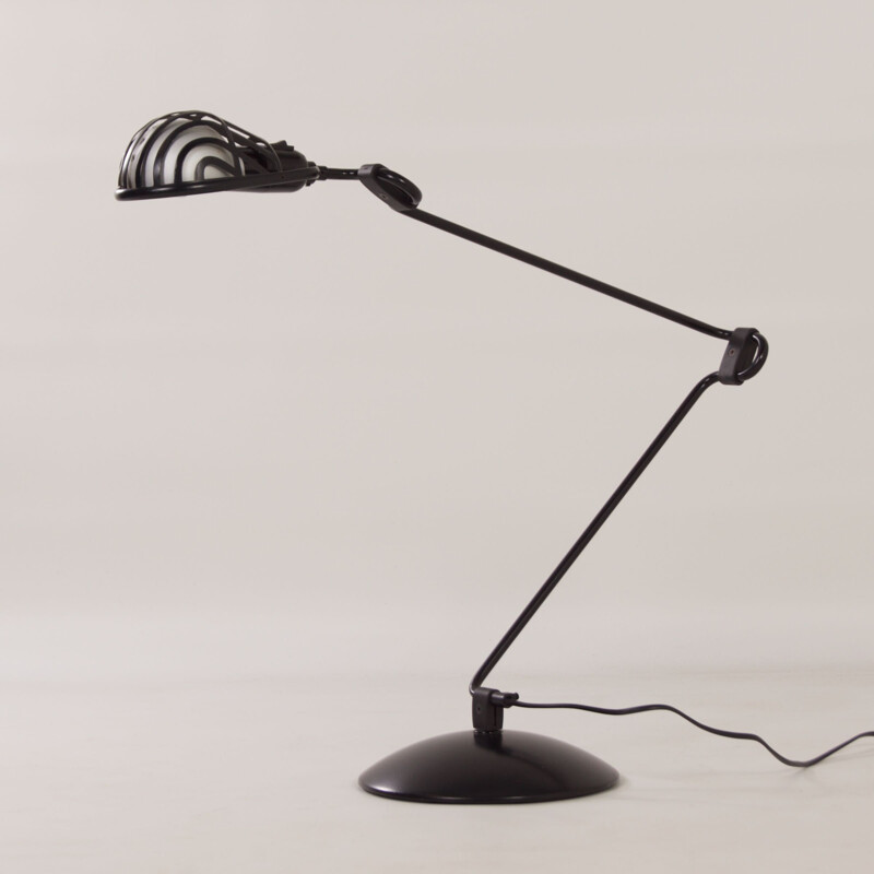 Vintage black Igloo desk lamp by Tommaso Cimini for Lumina, 1980s