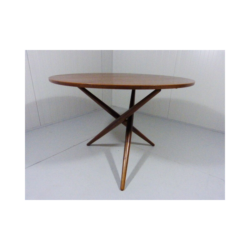 Modular table in teak, Jürg BALLY - 1950s