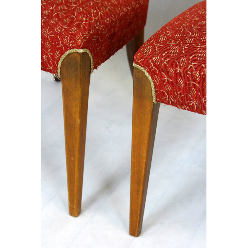 Set van 4 vintage Art Deco H-214 stoelen van Jindrich Halabala voor Up Závody, Tsjecho-Slowakije 1950