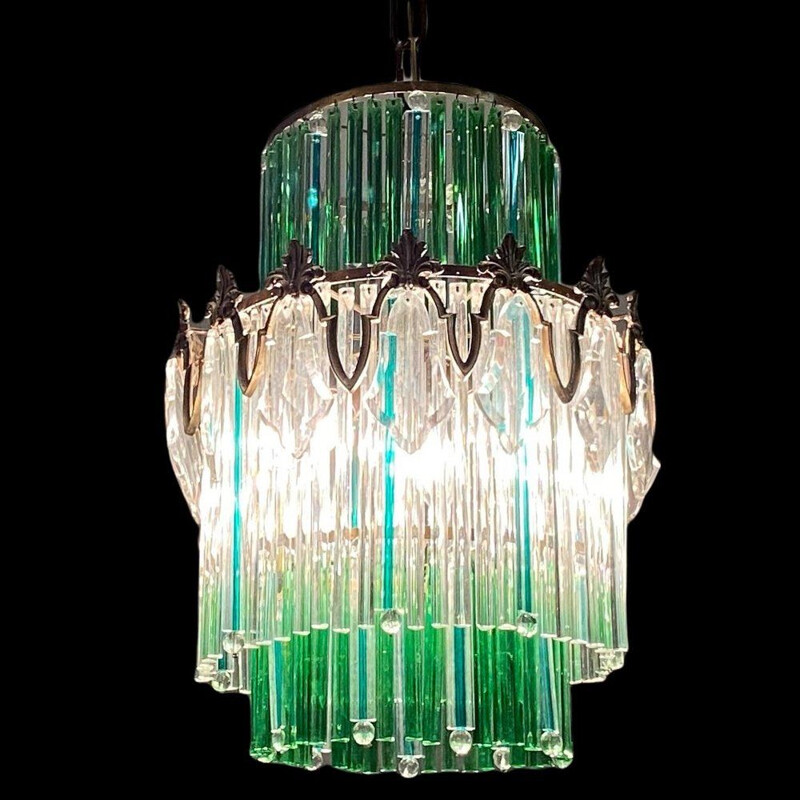 Vintage Italian crystal chandelier, 1940s