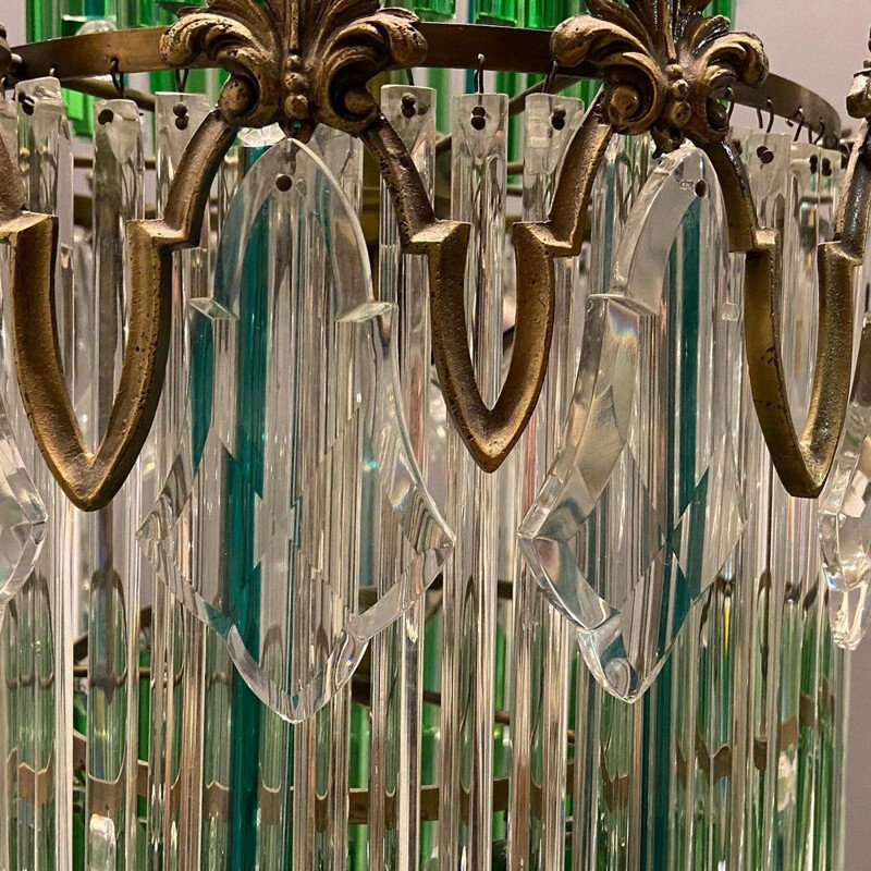 Vintage Italian crystal chandelier, 1940s