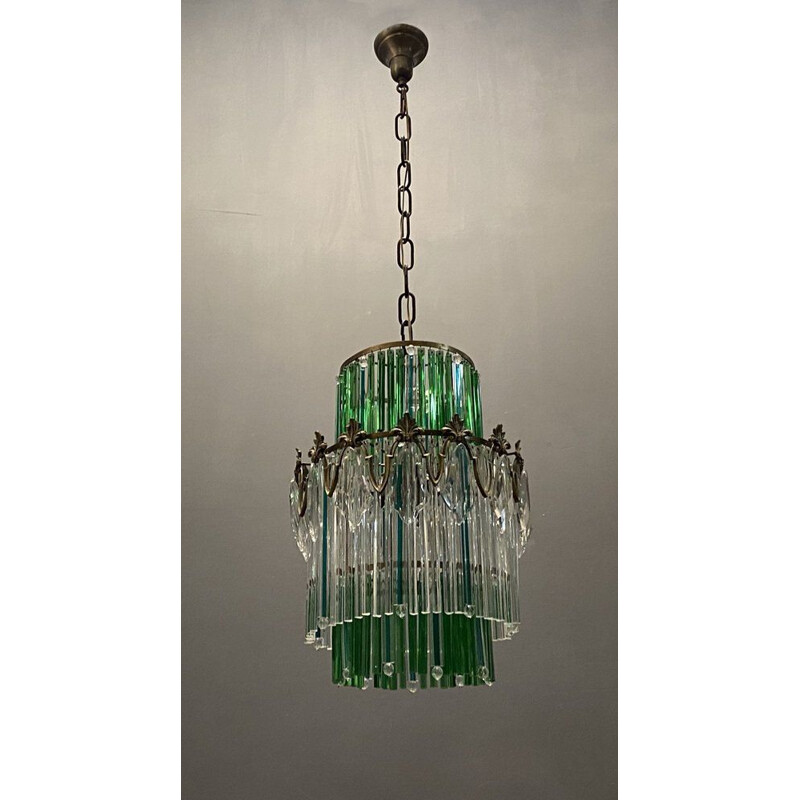 Vintage Italian crystal chandelier, 1940s