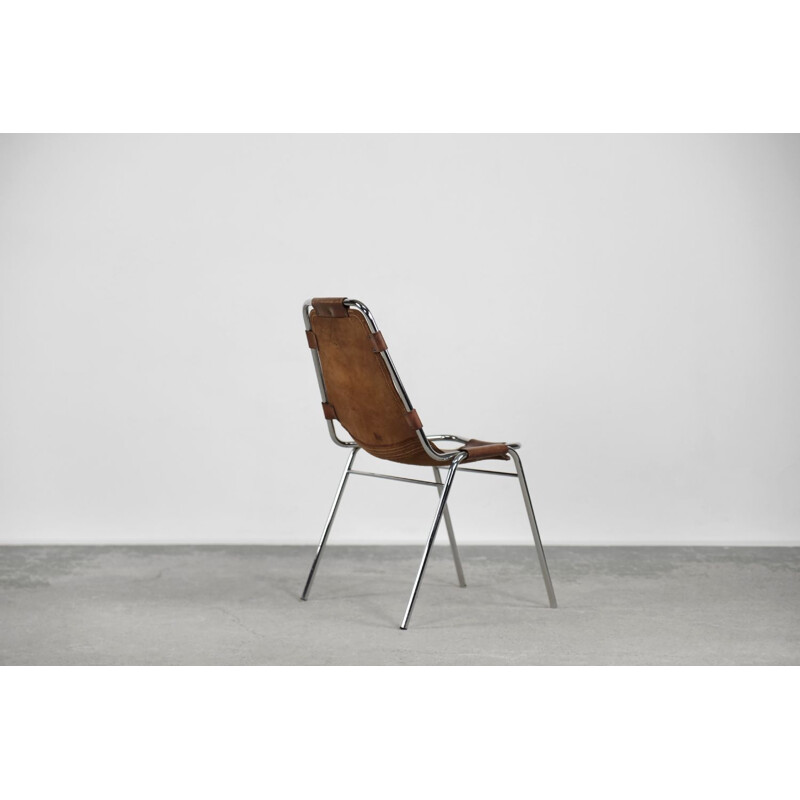 Les Arcs Vintage-Stuhl aus Leder, Auswahl Charlotte Perriand, 1960