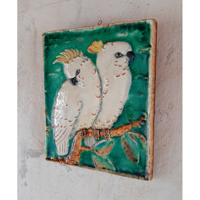 Vintage ceramic wall plaque by Karlsruhe, 1960