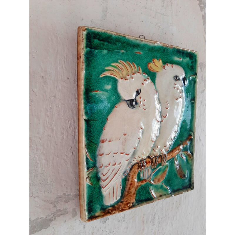 Vintage ceramic wall plaque by Karlsruhe, 1960