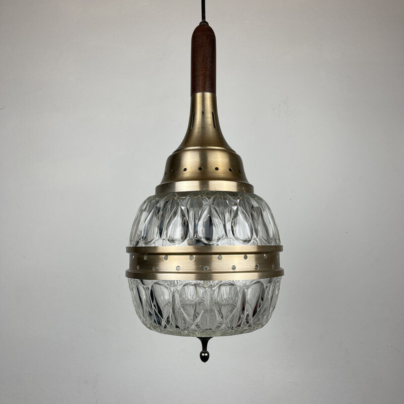 Vintage glazen hanglamp, Italië 1960