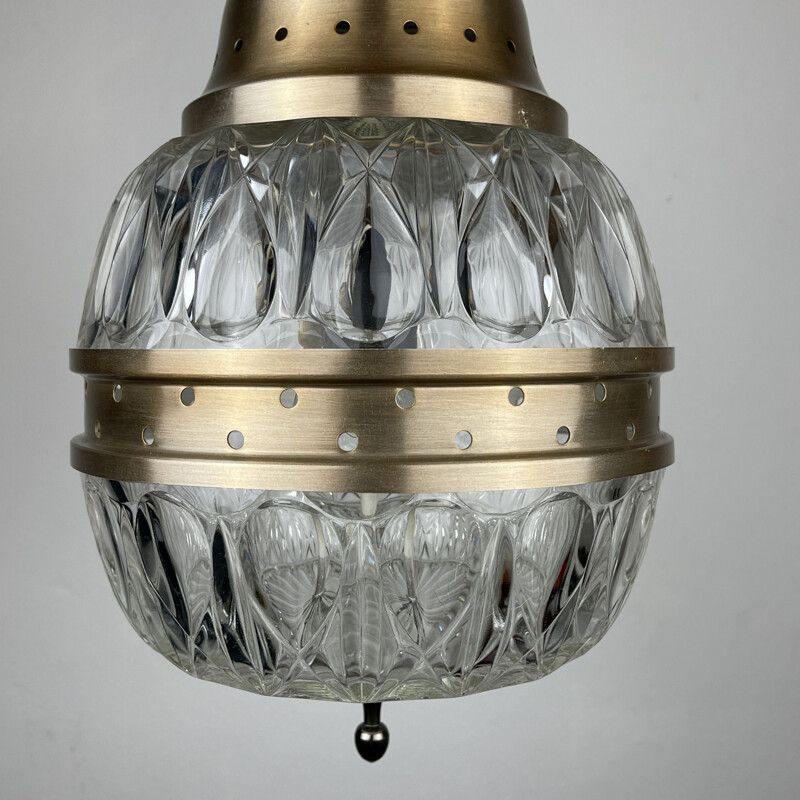 Vintage glazen hanglamp, Italië 1960