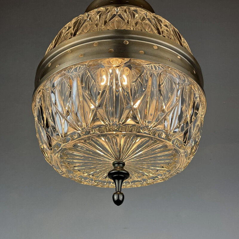 Mid-century glass pendant lamp, Italy 1960s