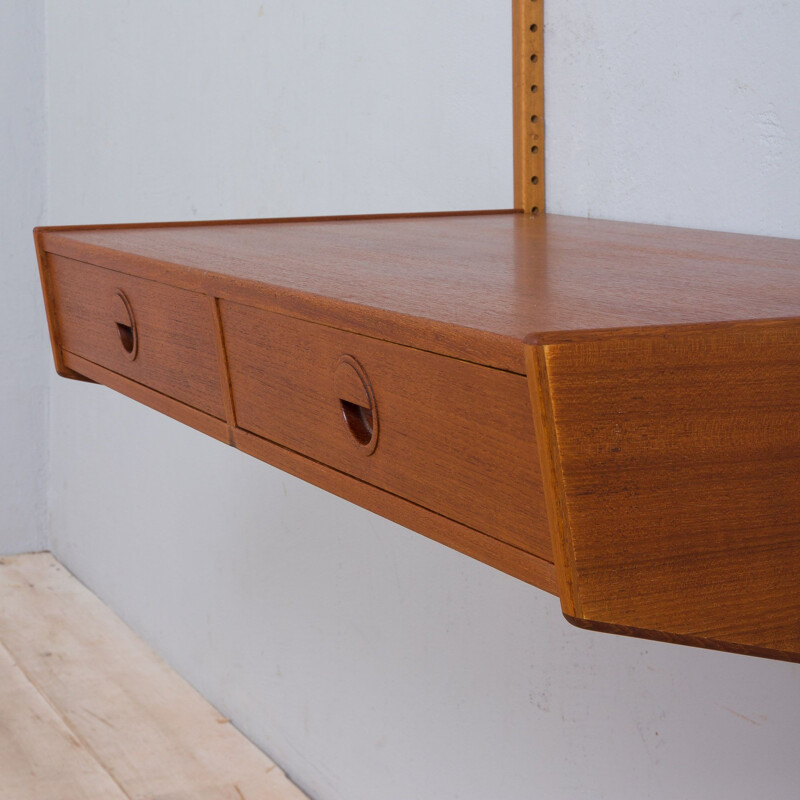 Vintage floating teak wall unit by Thygesen and Sorensen for Hansen & Guldborg, Denmark 1960s