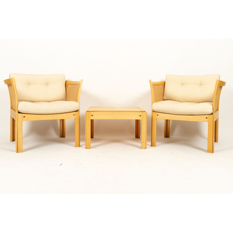 Danish vintage living room set by Illum Wikkelsø for Cfc Silkeborg, 1980s