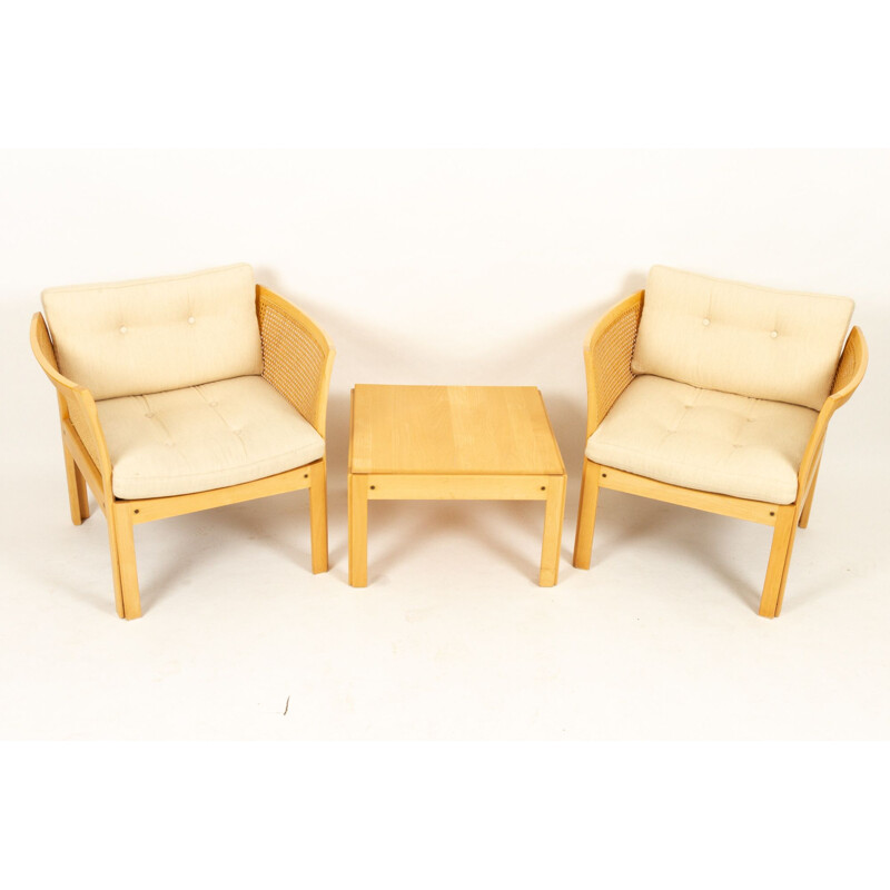 Danish vintage living room set by Illum Wikkelsø for Cfc Silkeborg, 1980s