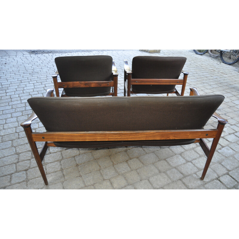 Suite d'un canapé et d'une paire de fauteuils, Frederick KAYSER - 1950 