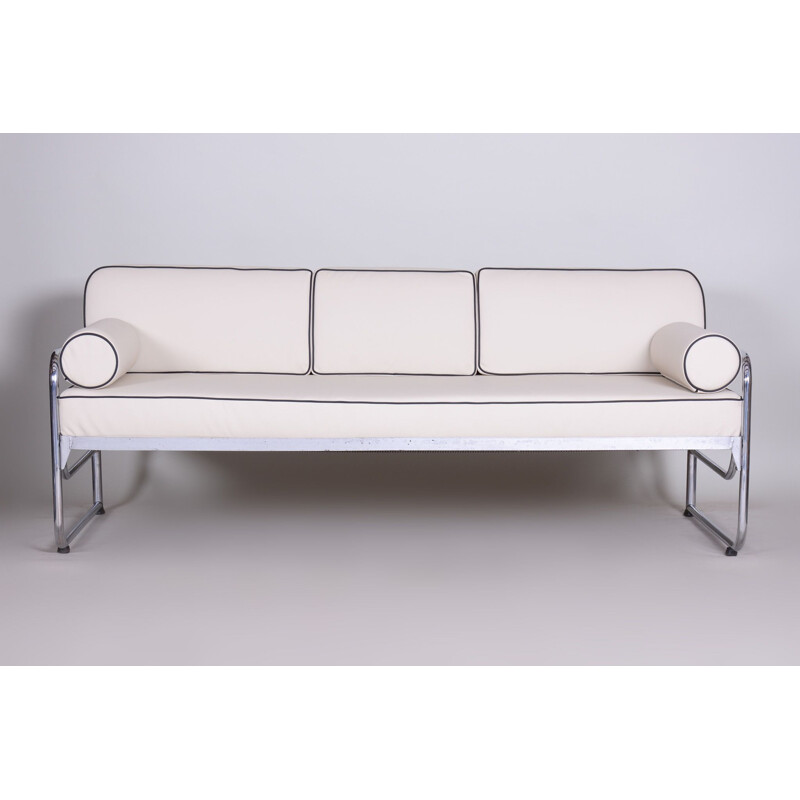 Vintage white leather sofa by Mucke Melder, 1930s