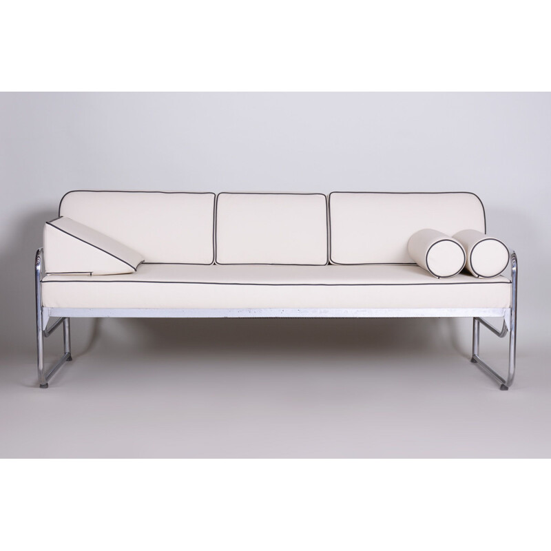 Vintage white leather sofa by Mucke Melder, 1930s