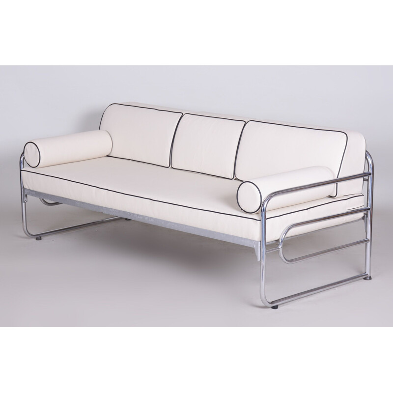 Vintage white leather sofa by Mucke Melder, 1930s