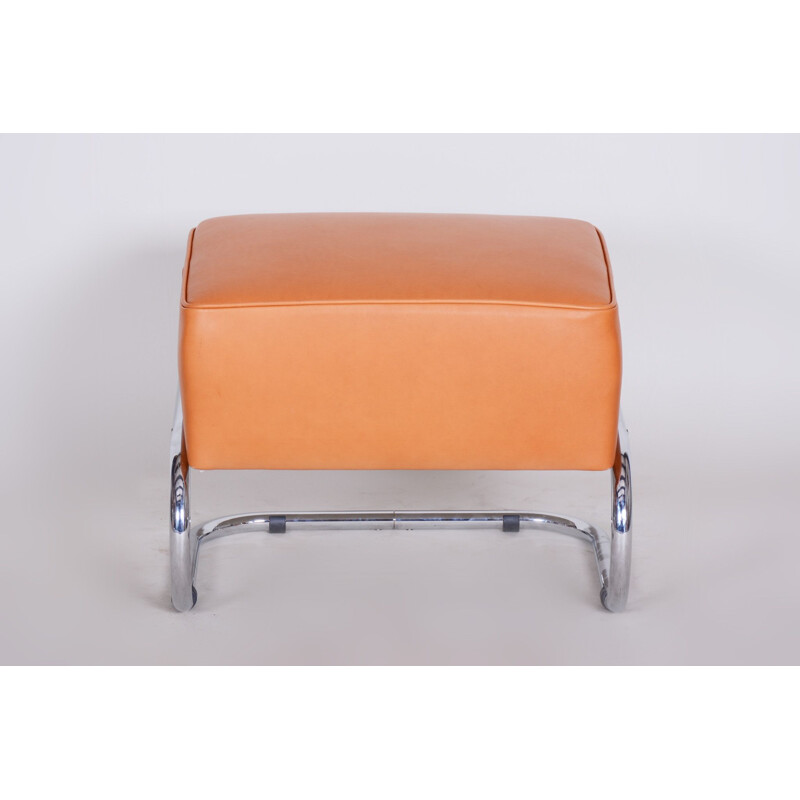 Vintage orange Slezak footrest, 1930s