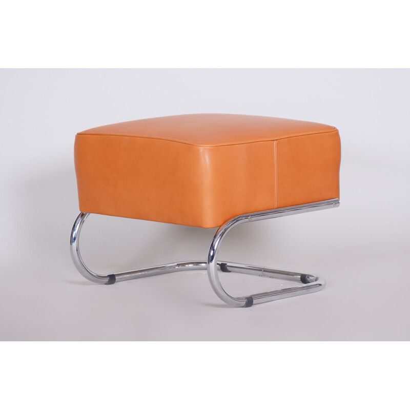 Vintage orange Slezak footrest, 1930s