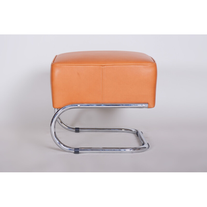 Vintage orange Slezak footrest, 1930s