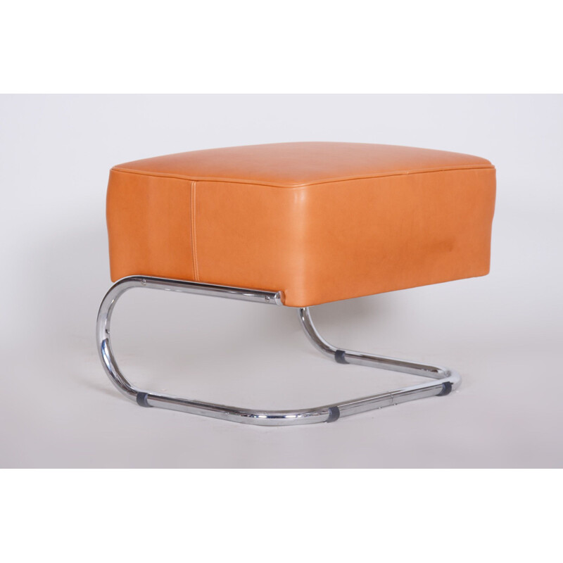 Vintage orange Slezak footrest, 1930s