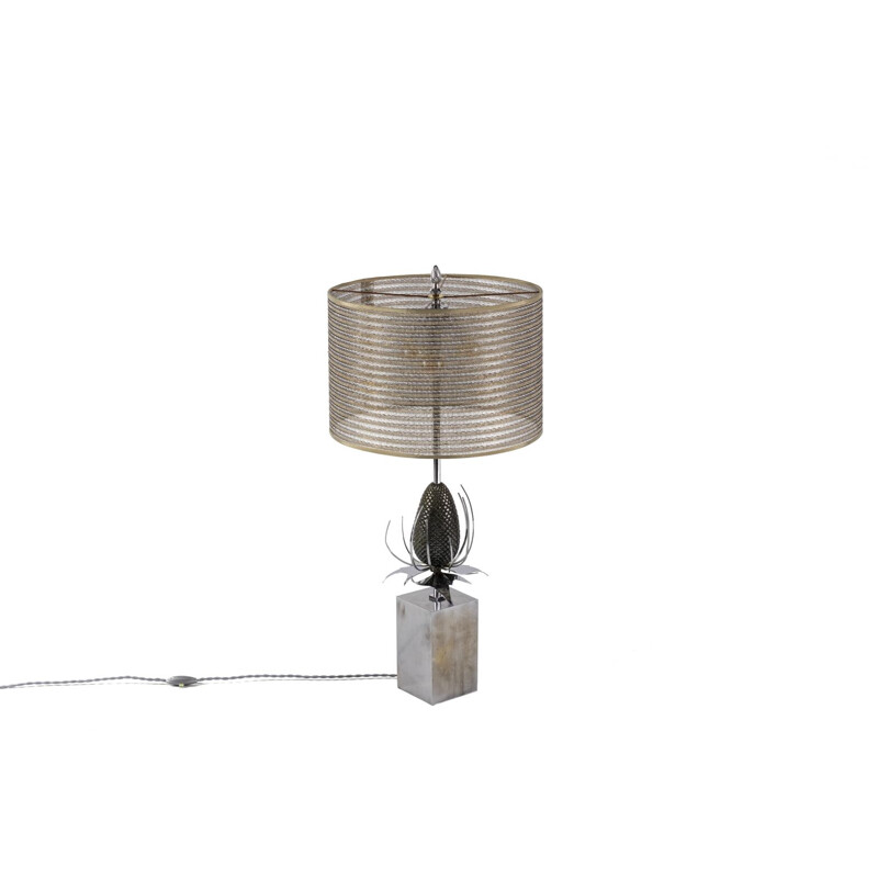 Vintage Chardon Lampe aus Bronze und Messing von Maison Charles, 1970