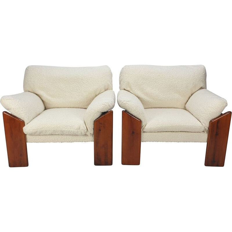 Pair of vintage armchairs by Mario Marenco for Mobil Girgi, Italy 1970s